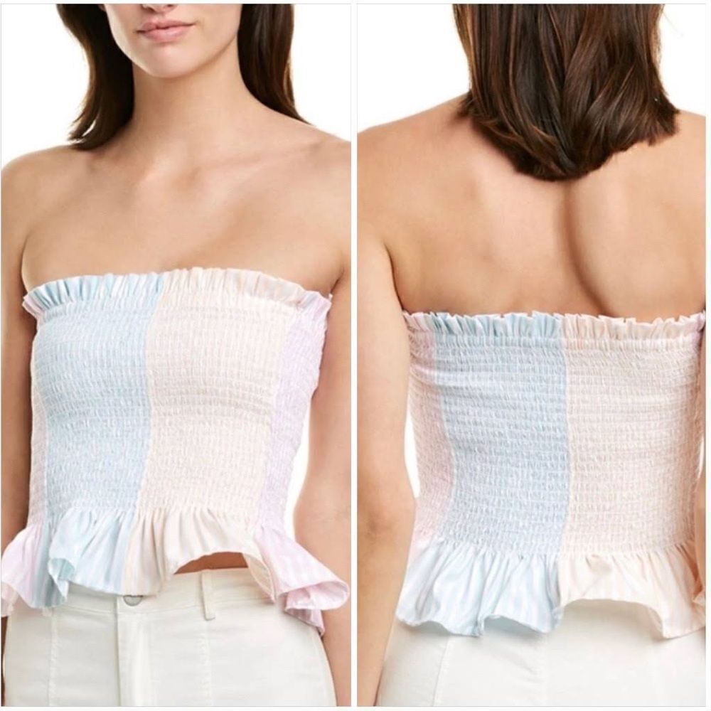 NWT Petersyn x Revolve Marianna Smocked Ruffle Tube Top - Tutti